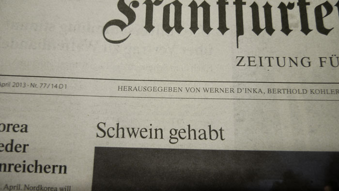 Schwein gehabt! auf der FAZ