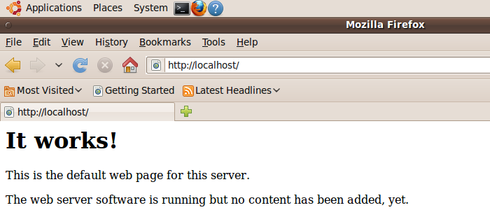 Apache running correctly.