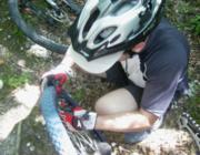 Matteo even had to repair one tyre