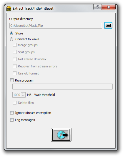 DVD Audio Explorer extraction dialog.
