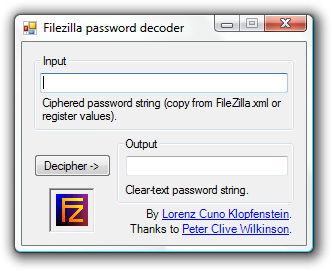 Filezilla Password Decoder screenshot