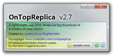 OnTopReplica about screen 2.7