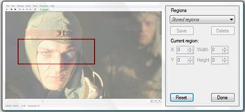 Selecting a region of the thumbnail