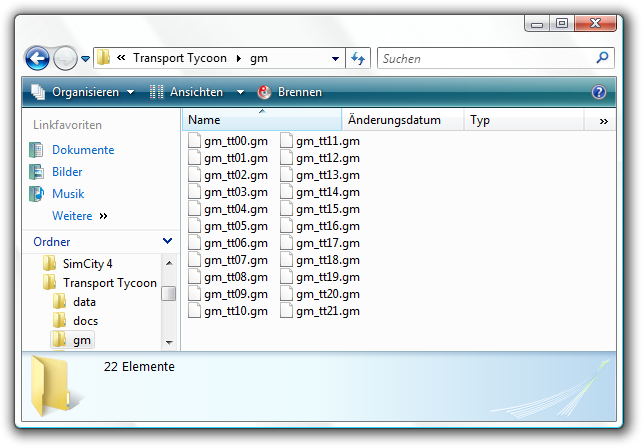 The music folder with the etracted midi files