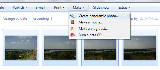 Microsoft Live Photo Gallery panorama photo interface.